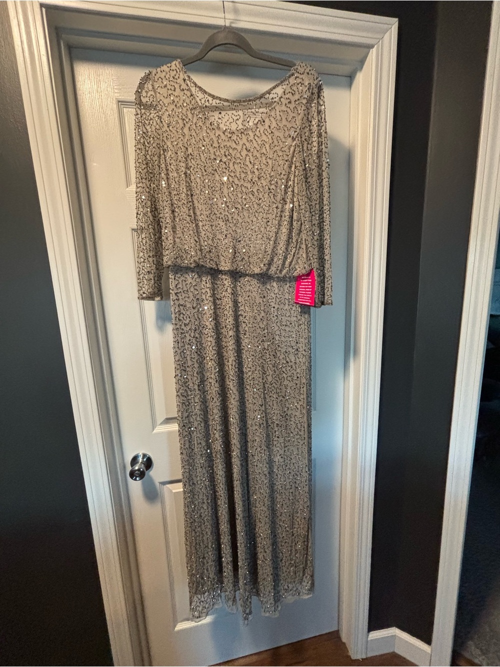 Pisarro Nights Silver Sequin Maxi Dress